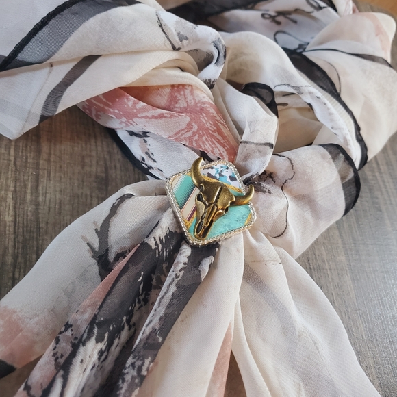 Unique scarf slide, longhorn western scarf slide bling concho, wild rag slides - Picture 2 of 4